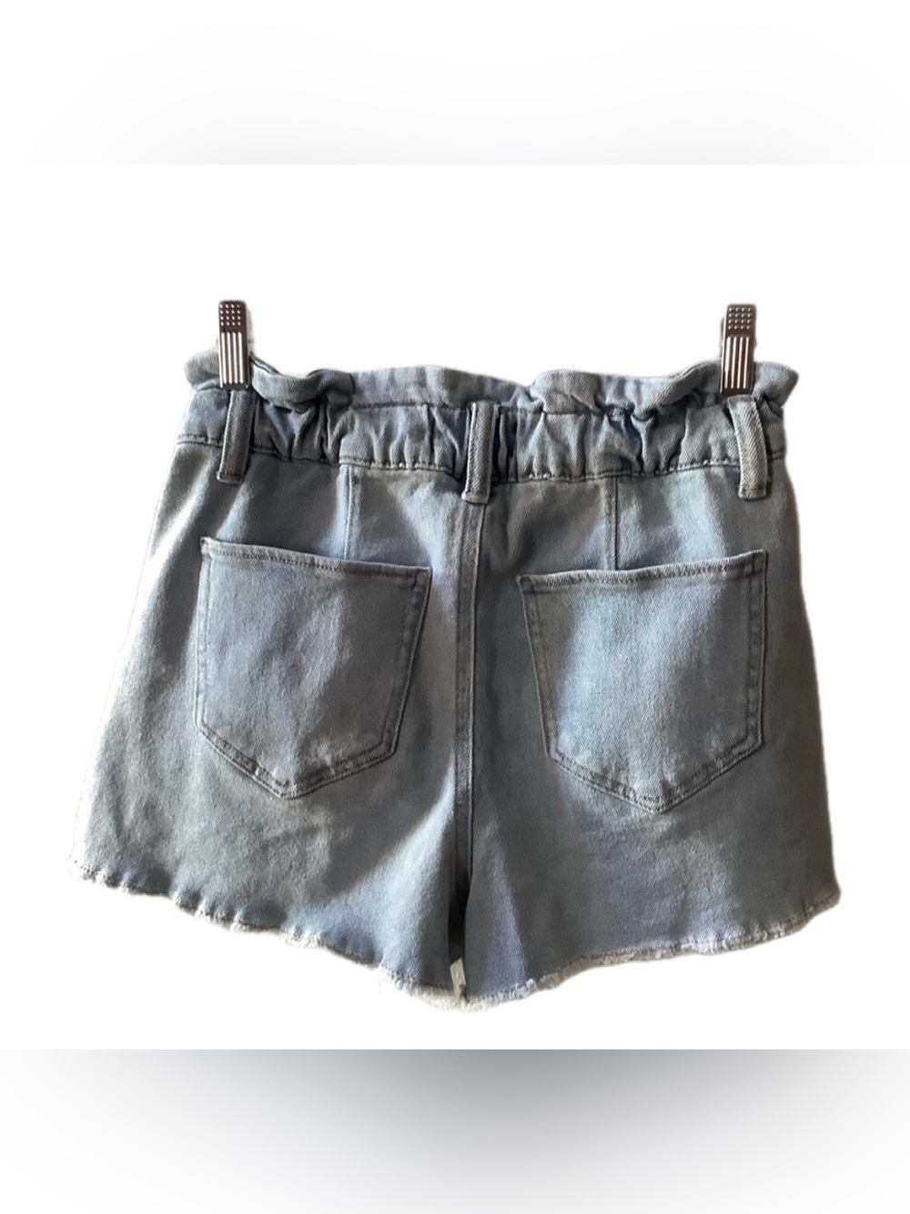 Rewash Light Blue High-Rise Distressed Jean Shorts - Picture 2 of 5